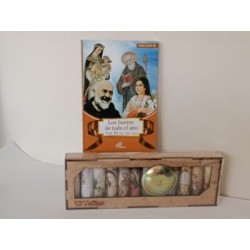 Kit Mini Velas 12 santos diversos + Libro de los santos julio-agosto-septiembre
