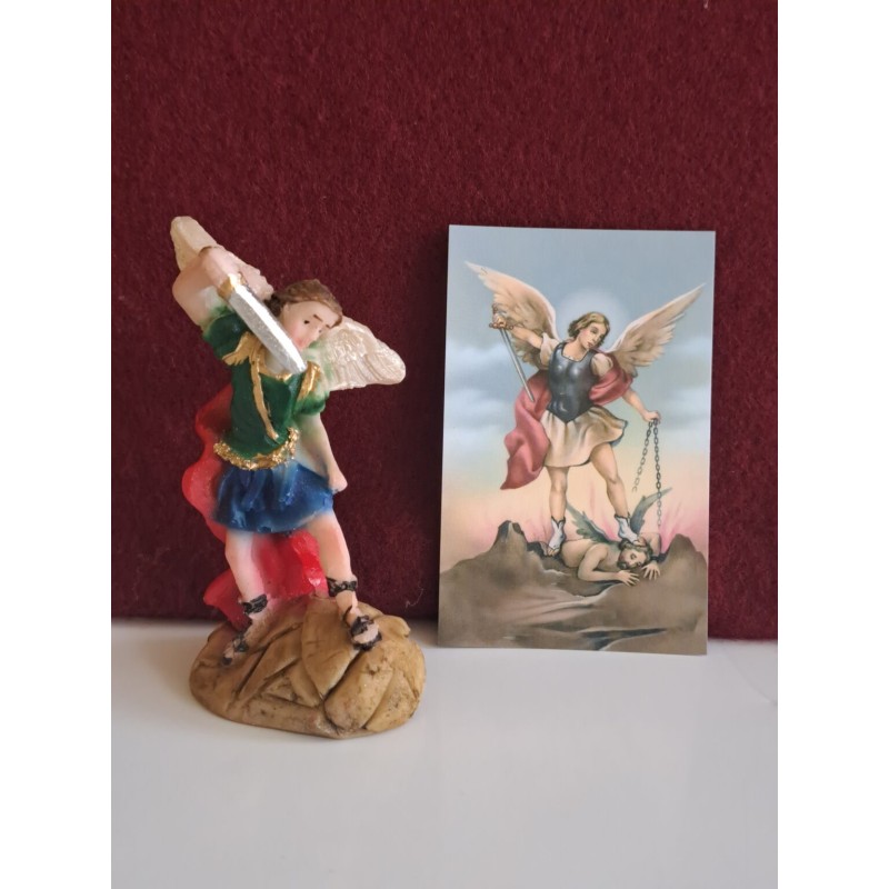 Kit San Miguel Arcángel busto 8 cm + 10 estampas