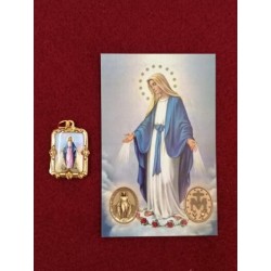 Pack Medalla Virgen Milagrosa con 10 estampas