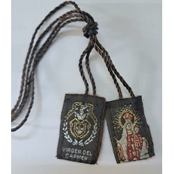 Escapulario Virgen del Carmen mediano (2 x 3.5 cm)