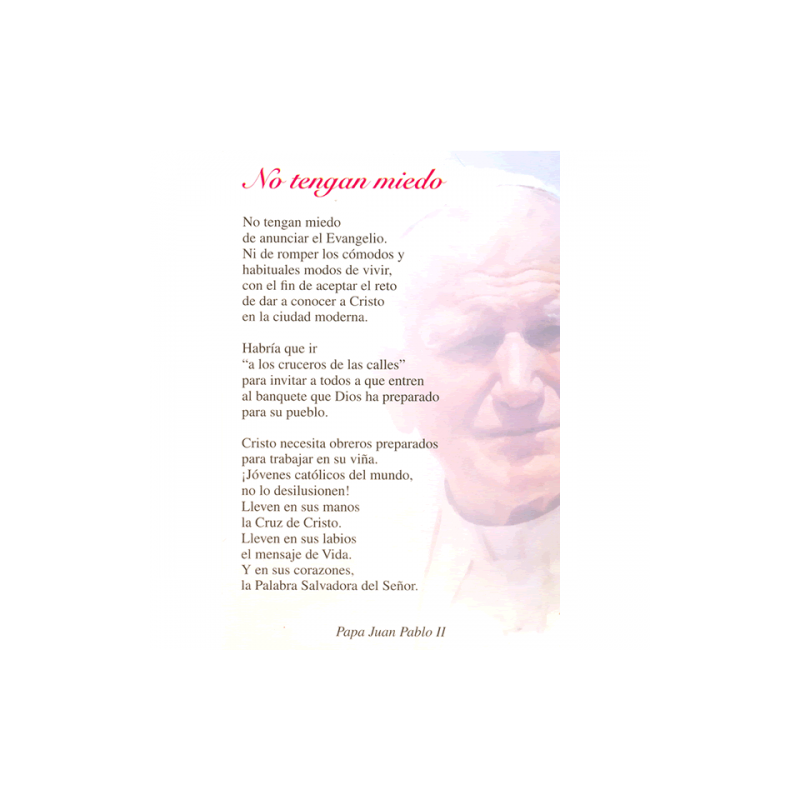 Tarjeta Postal Pontifice Papa Juan Pablo II