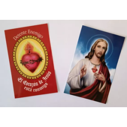 Pack 50 Estampas con oración – Detente Enemigo y Sagrado Corazón