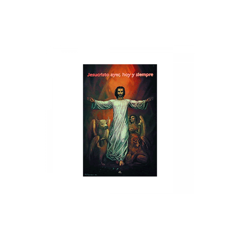 Poster Jesús 09 (Jesús con símbolos Evangélicos)